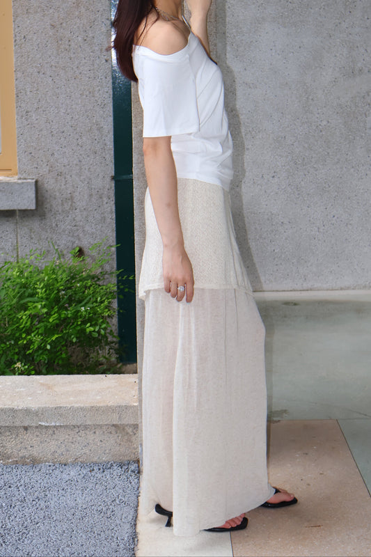 Design Casual Knit Maxi Skirt 休闲针织半身长裙