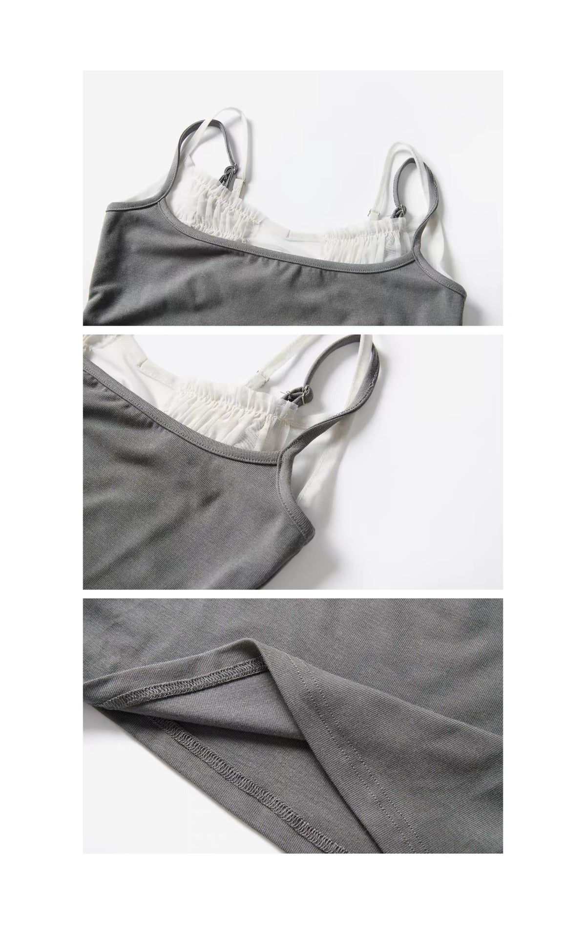 Lace Panel Midi Skirt蕾丝拼接半身裙
