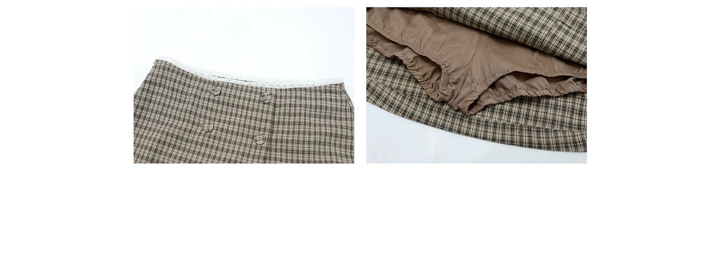 Belle Designed Plaid Skirt & Safety Shorts! 格纹短裙with安全裤!