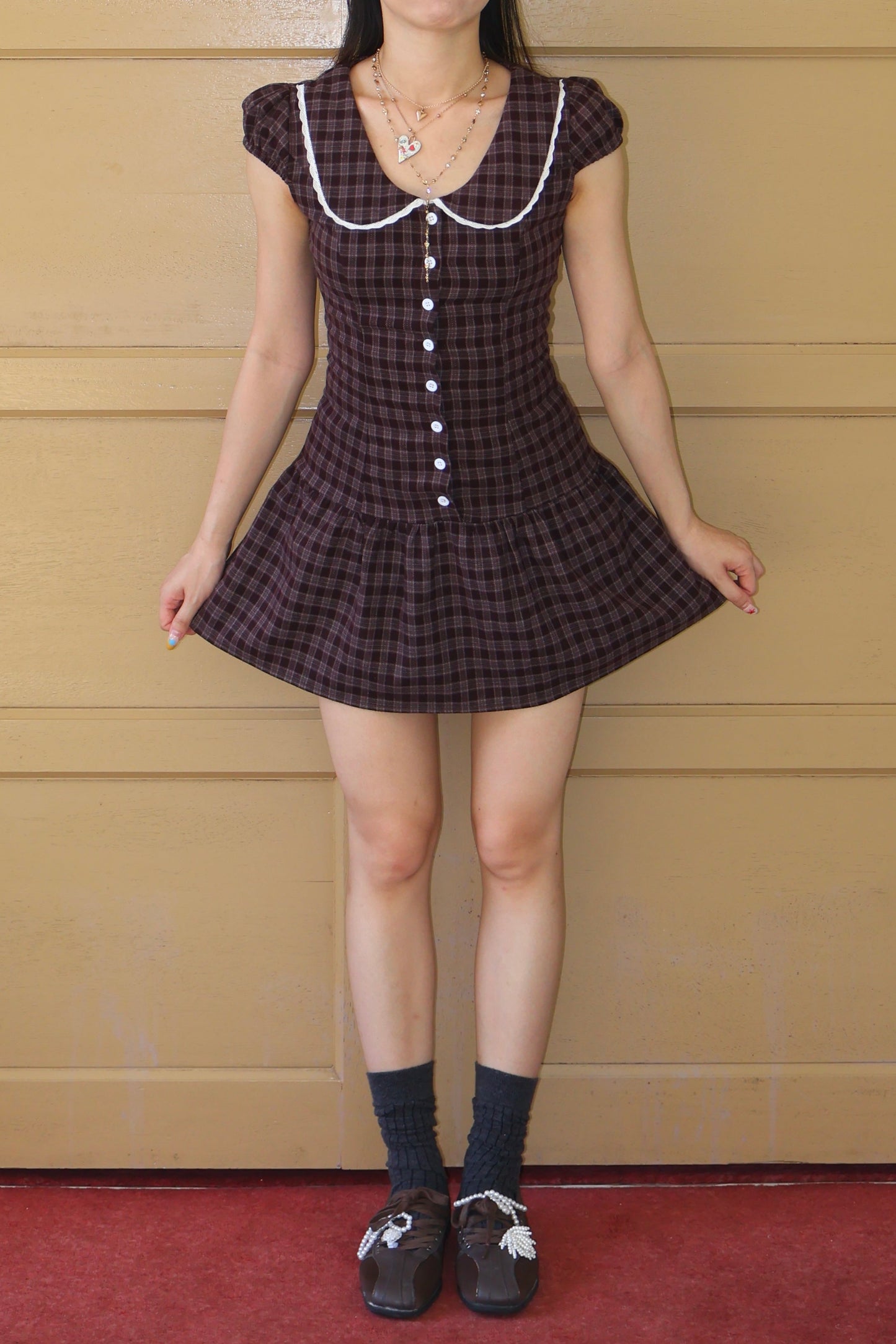 Belle Designed Farmhouse-Inspired Plaid Dress 美式农场风～格子连衣裙