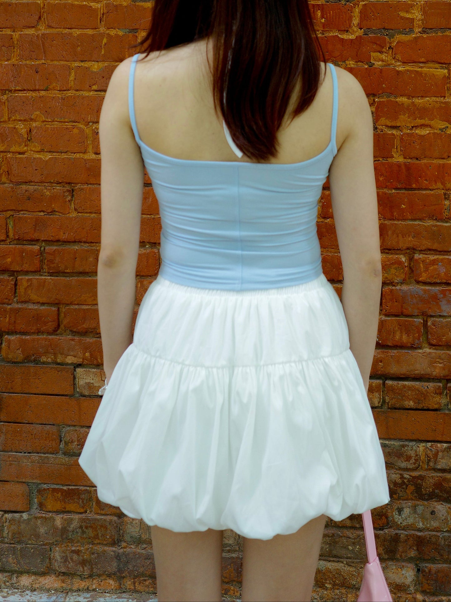 Basic Bubble Hem Mini Skirt 简约花苞短裙with内衬裤防走光！
