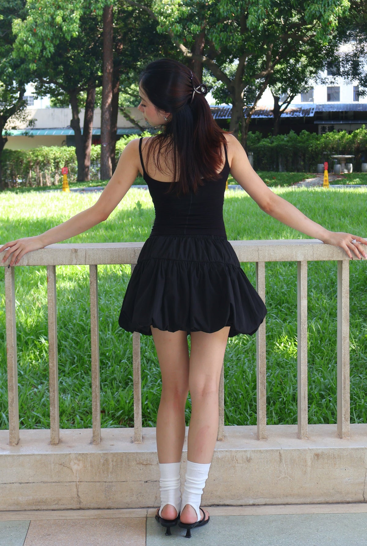 Basic Halter Neck Tie Top 假两件挂脖绑带吊带