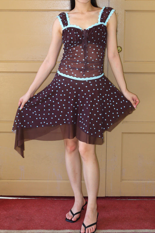 Belle Designed  Polka Dot Dress 不规则设计波点连衣裙