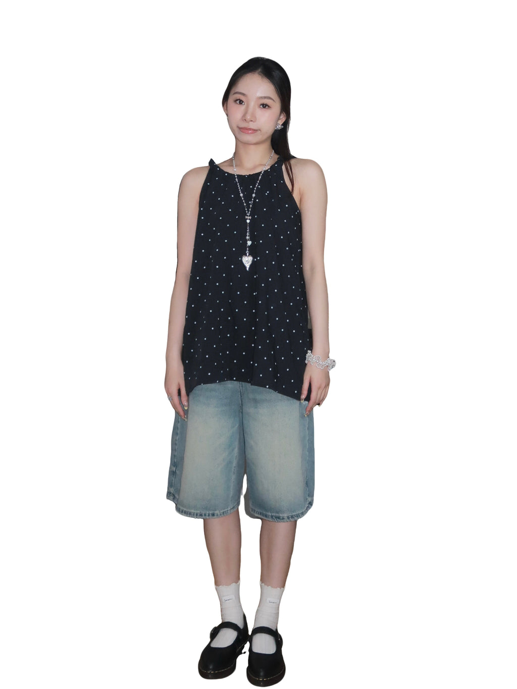 Knee_Length Denim 五分牛仔中裤