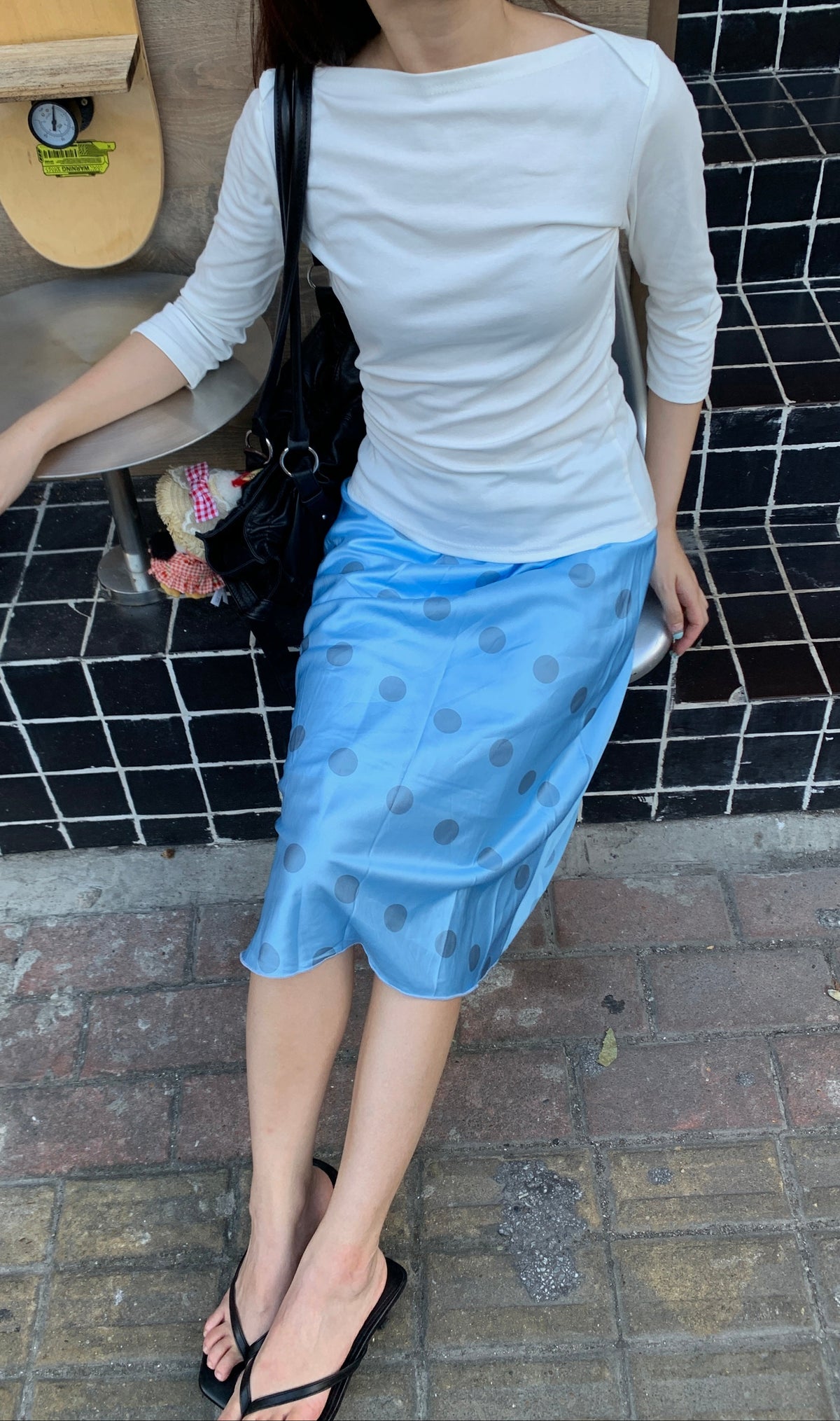 xPolka Dot Blue Skirt人鱼蓝波点半裙