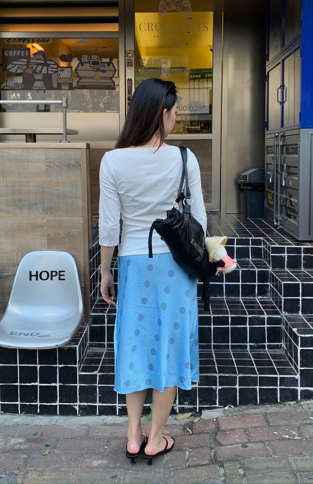 xPolka Dot Blue Skirt人鱼蓝波点半裙