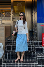 xPolka Dot Blue Skirt人鱼蓝波点半裙