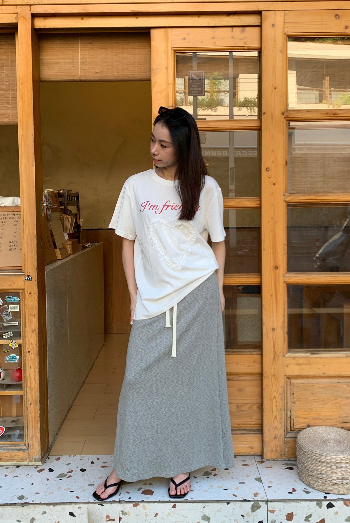 Oversize Lace Heart T-shirt慵懒宽松蕾丝爱心T恤