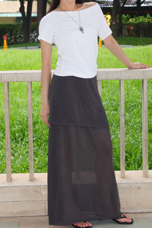 Design Casual Knit Maxi Skirt 休闲针织半身长裙