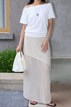 Design Casual Knit Maxi Skirt 休闲针织半身长裙