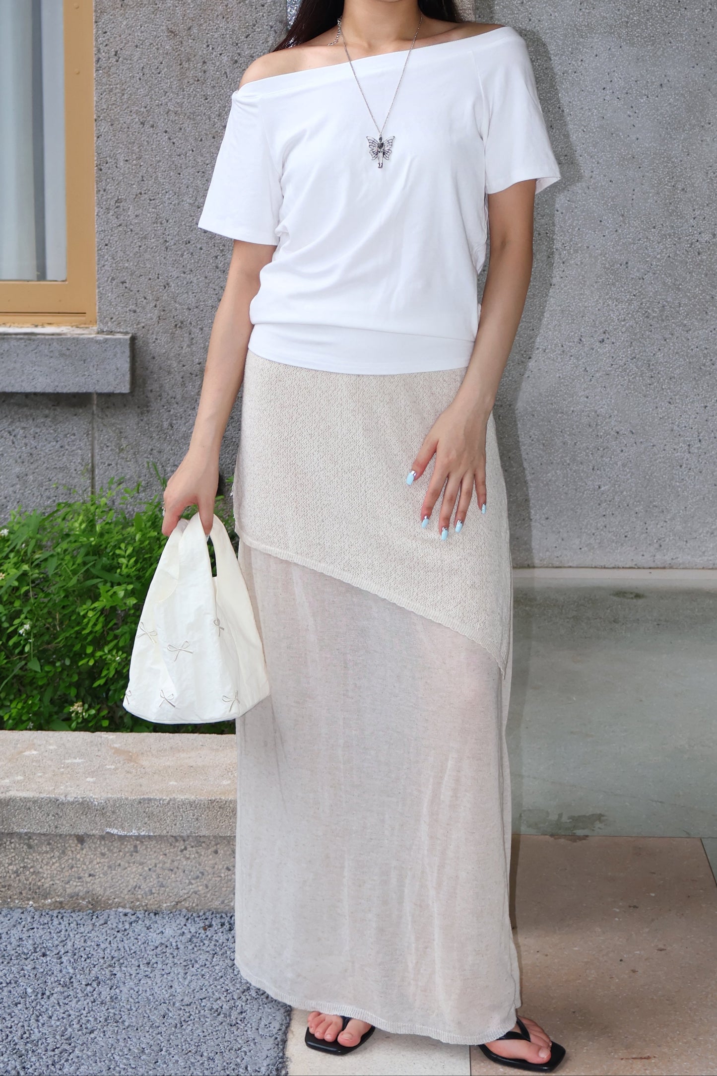 Design Casual Knit Maxi Skirt 休闲针织半身长裙