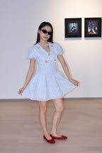 Bow Striped Print Dress蝴蝶结条纹印花连衣裙