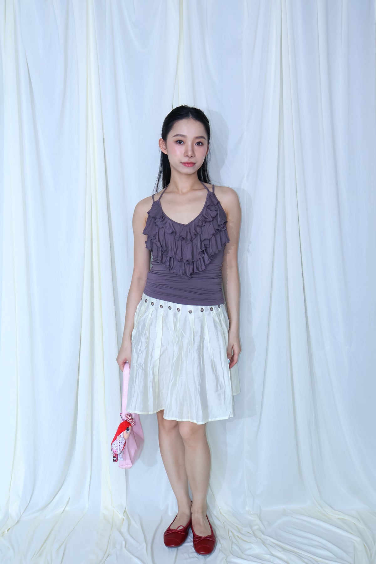 V Halter Neck Top挂脖无袖设计感上衣