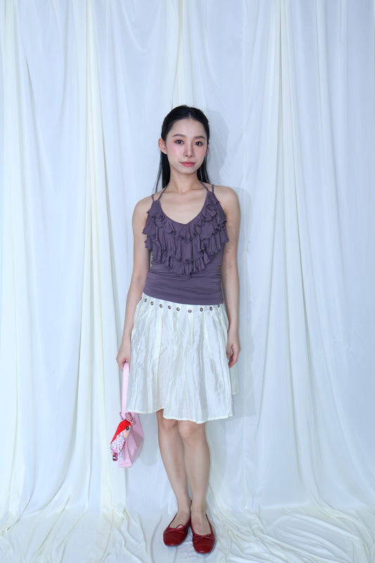 V Halter Neck Top挂脖无袖设计感上衣