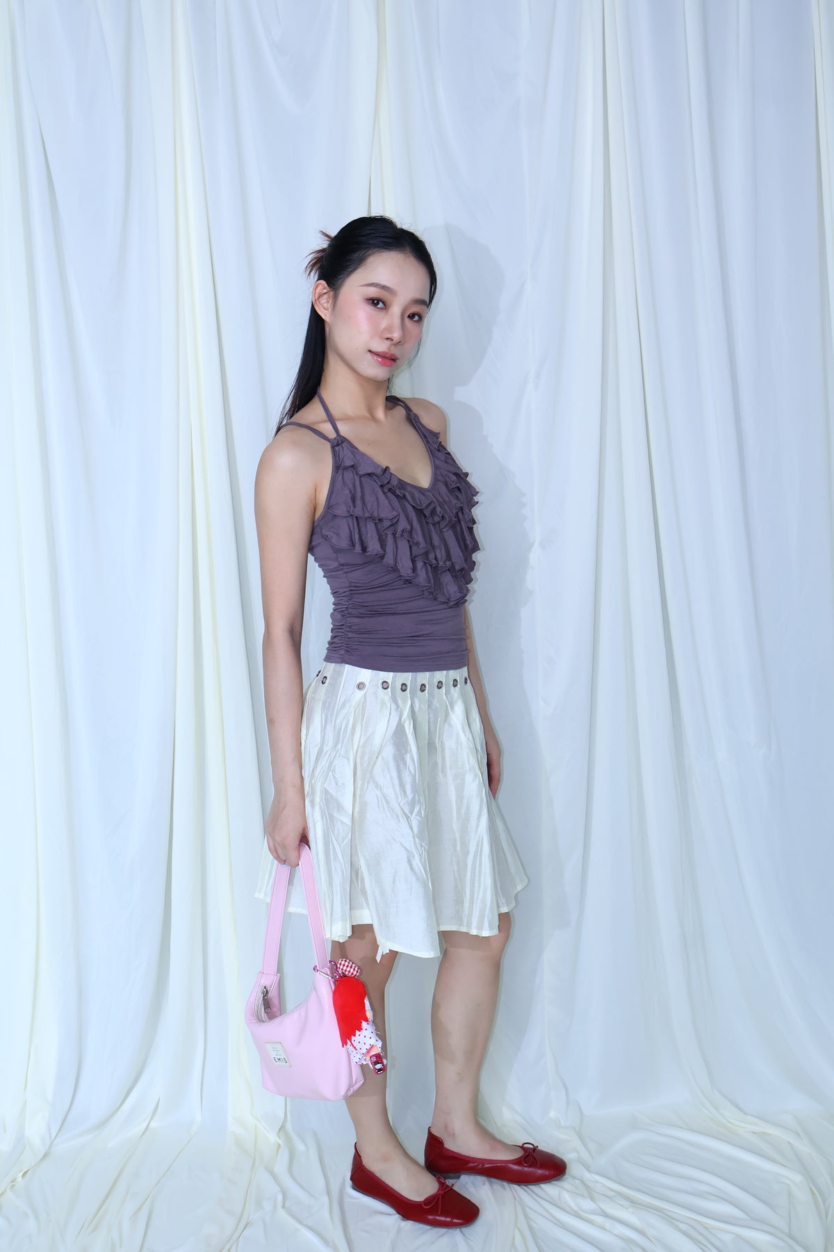 V Halter Neck Top挂脖无袖设计感上衣