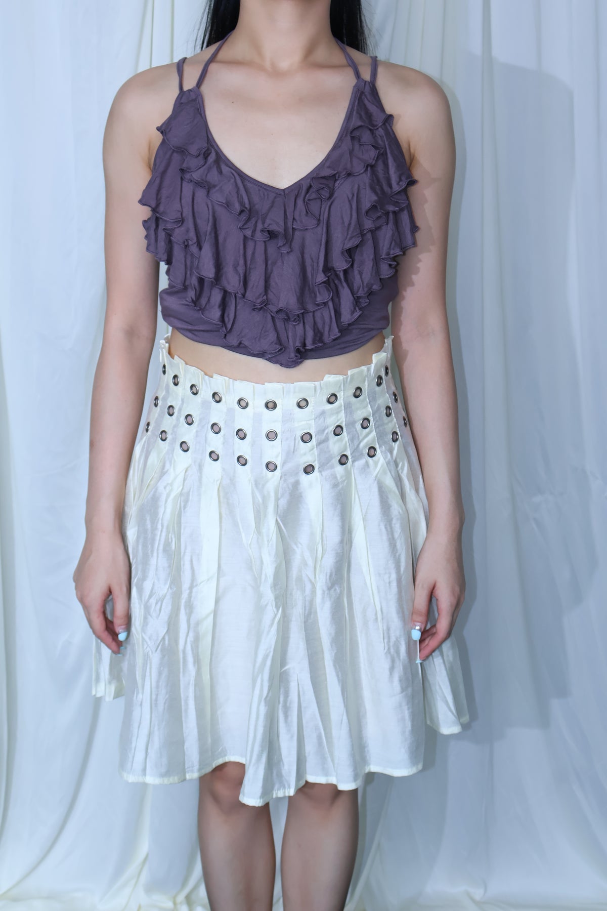 V Halter Neck Top挂脖无袖设计感上衣