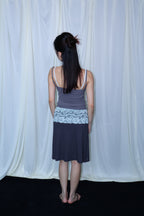 Lace Panel Midi Skirt蕾丝拼接半身裙