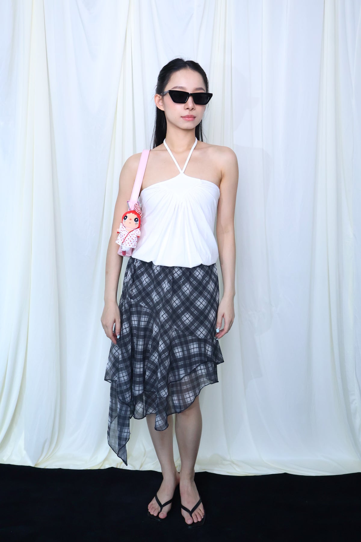 Asymmetrical Plaid Skirt不规则格纹半裙