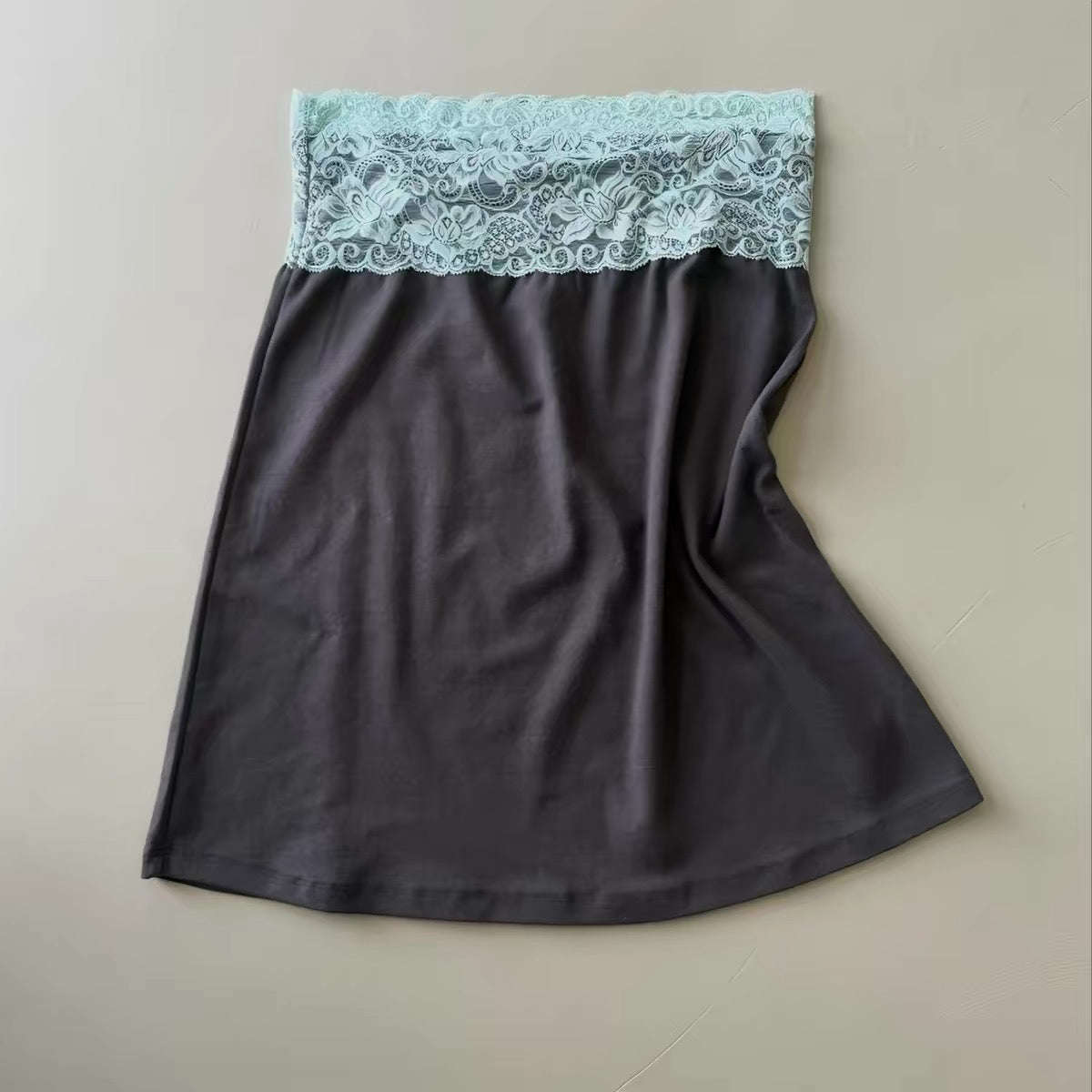 Lace Panel Midi Skirt蕾丝拼接半身裙