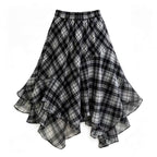 Asymmetrical Plaid Skirt不规则格纹半裙