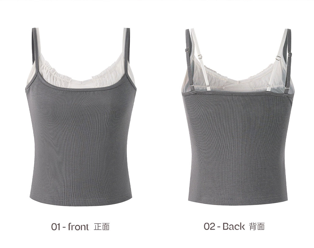 Lace Panel Midi Skirt蕾丝拼接半身裙
