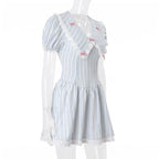 Bow Striped Print Dress蝴蝶结条纹印花连衣裙