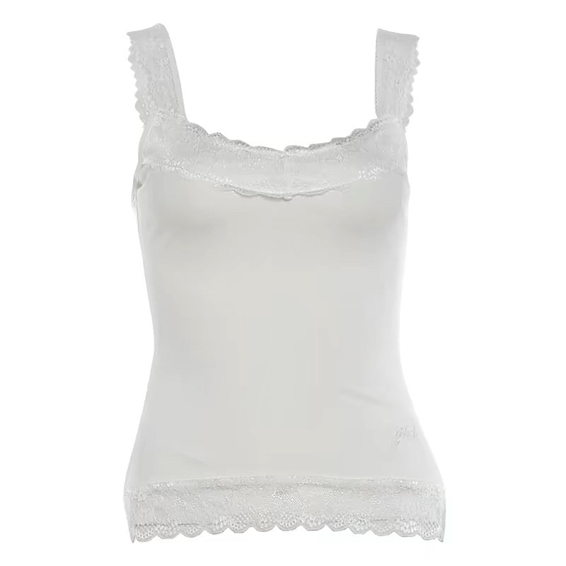 Lace Panel Top蕾丝拼接上衣