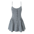 plaid cami dress格纹吊带连衣裙