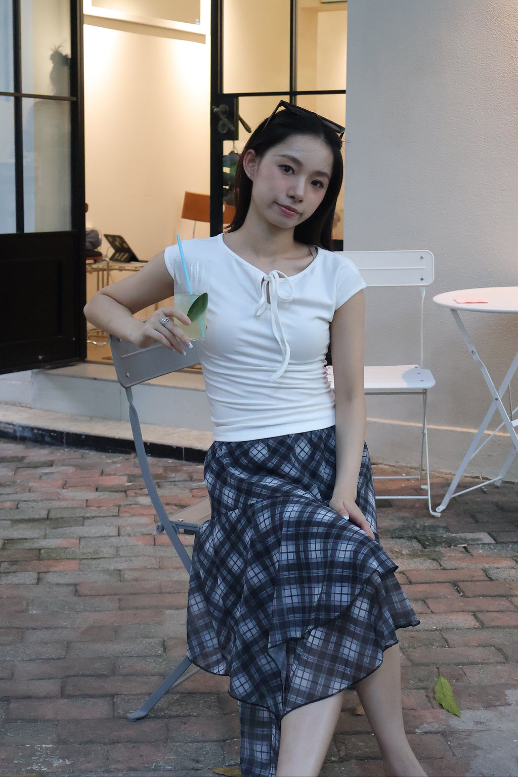 Asymmetrical Plaid Skirt不规则格纹半裙