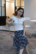 Asymmetrical Plaid Skirt不规则格纹半裙