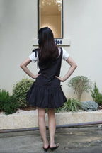 Choker Bubble Hem Dress 绑带两穿花苞连衣裙