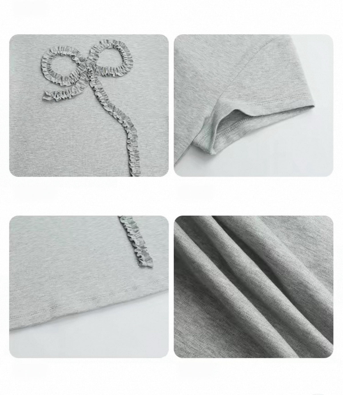 Grey Bow T-shirt灰色蝴蝶结短袖