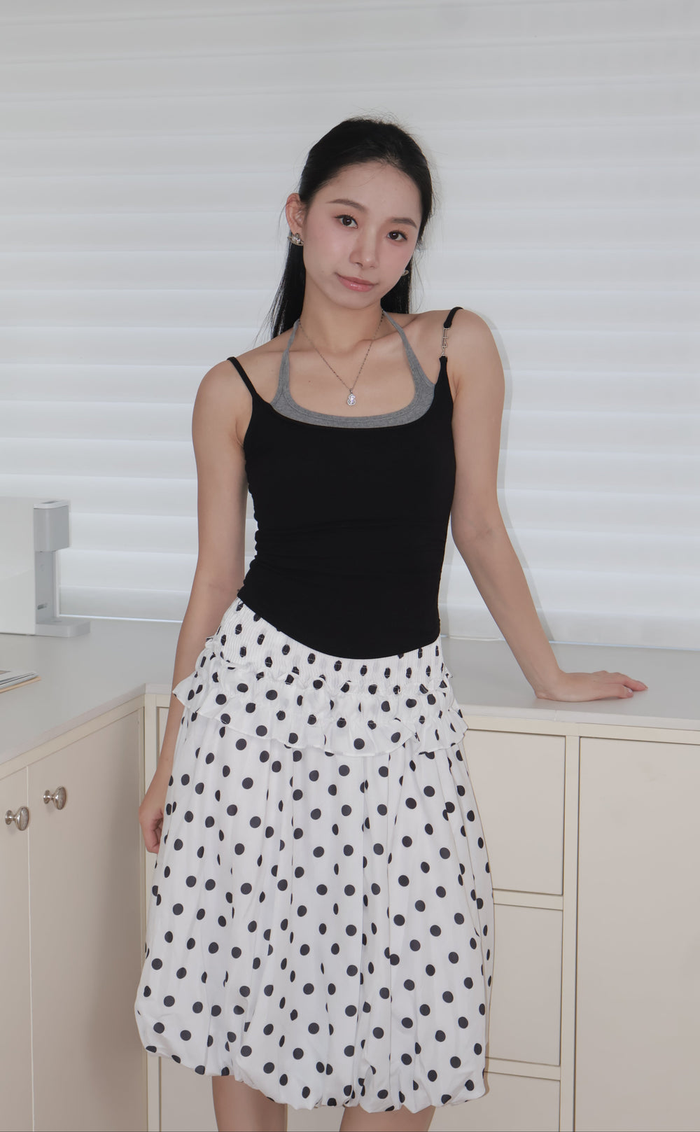 Multi-way polka dot dress多种穿法波点裙