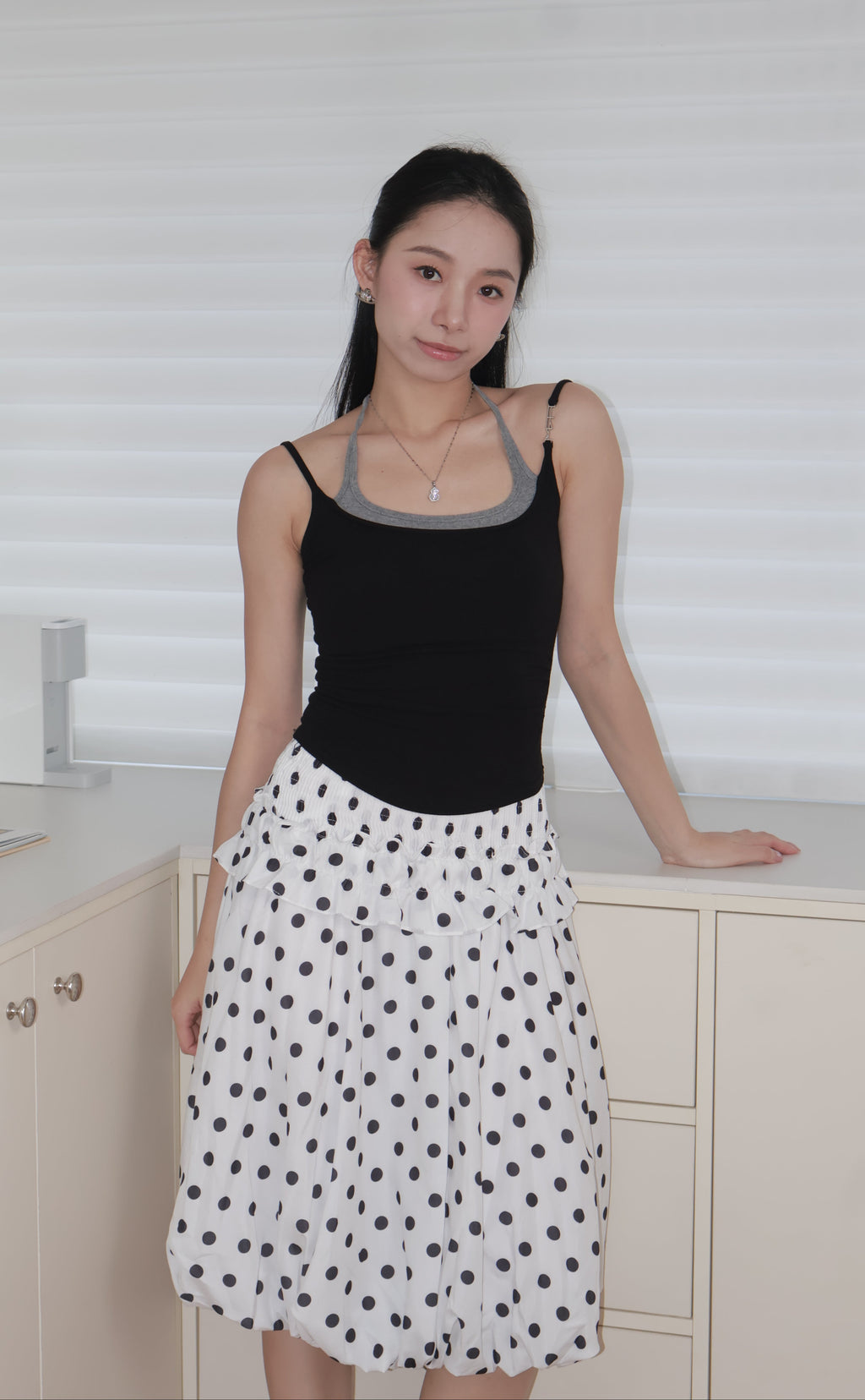 Multi-way polka dot dress多种穿法波点裙
