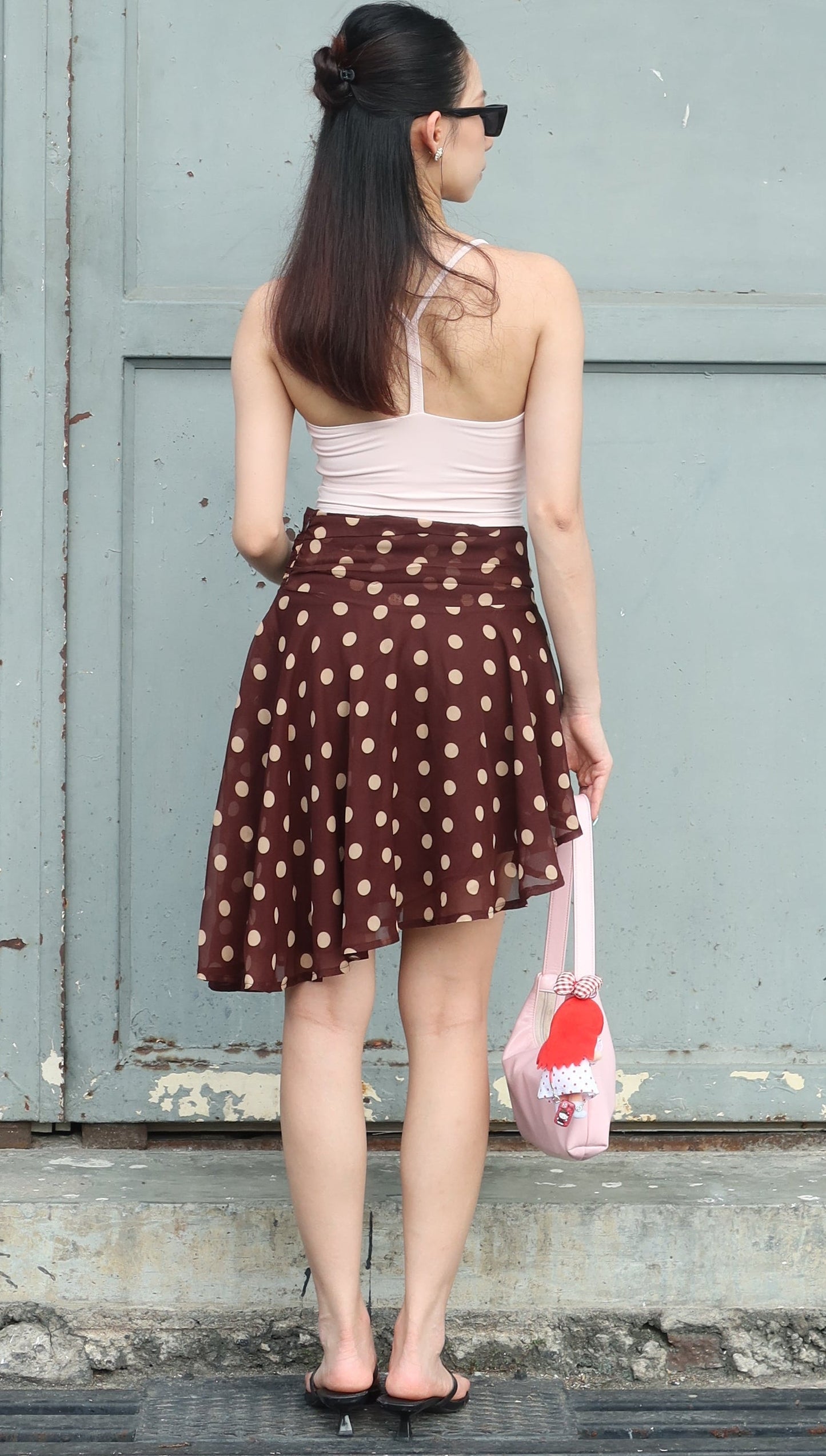 Belle Design Silk Polka Dot Tulle Skirt不规则波点网纱半裙