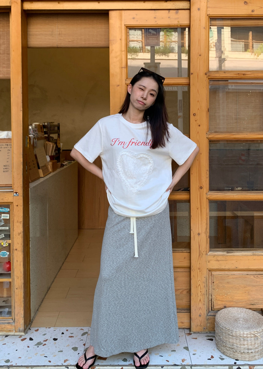Oversize Lace Heart T-shirt慵懒宽松蕾丝爱心T恤
