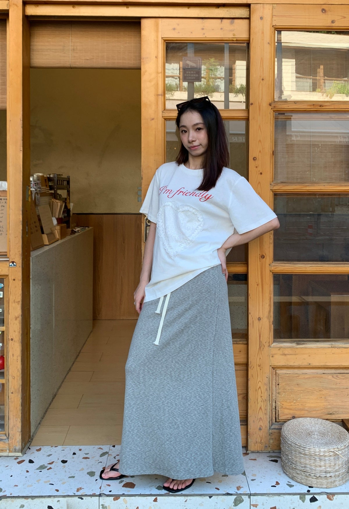Oversize Lace Heart T-shirt慵懒宽松蕾丝爱心T恤