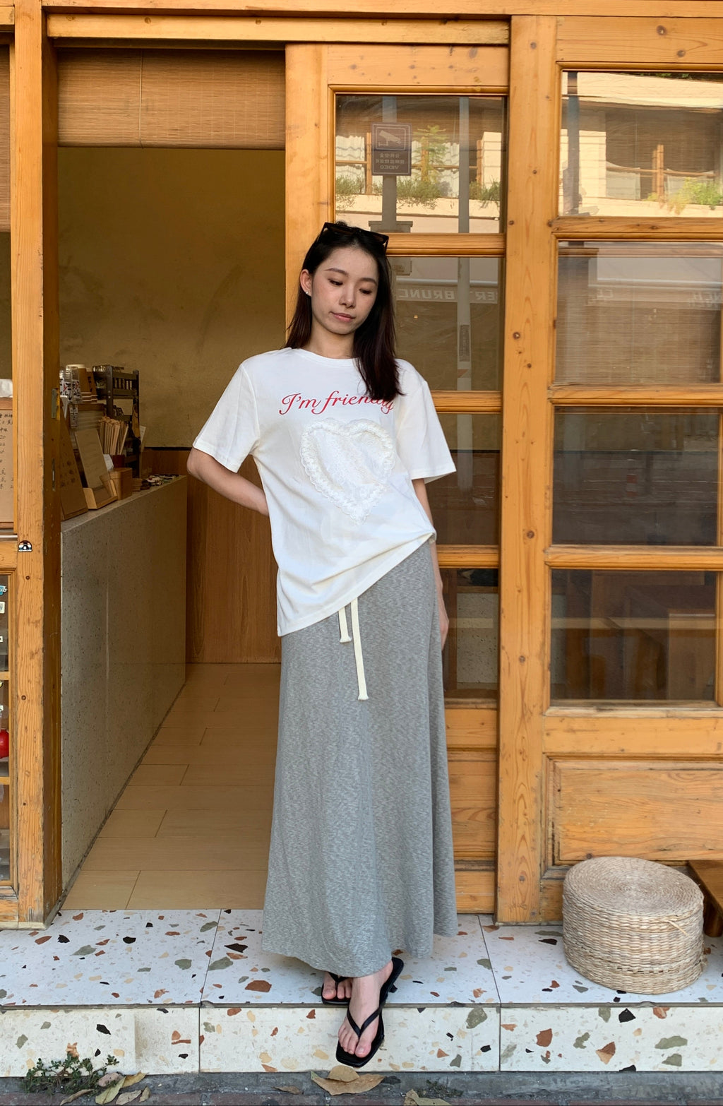 Oversize Lace Heart T-shirt慵懒宽松蕾丝爱心T恤