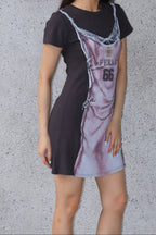 Casual Short Sleeve T-Shirt Dress 假两件T恤连衣裙