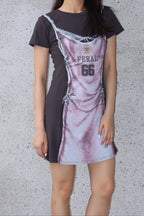 Casual Short Sleeve T-Shirt Dress 假两件T恤连衣裙