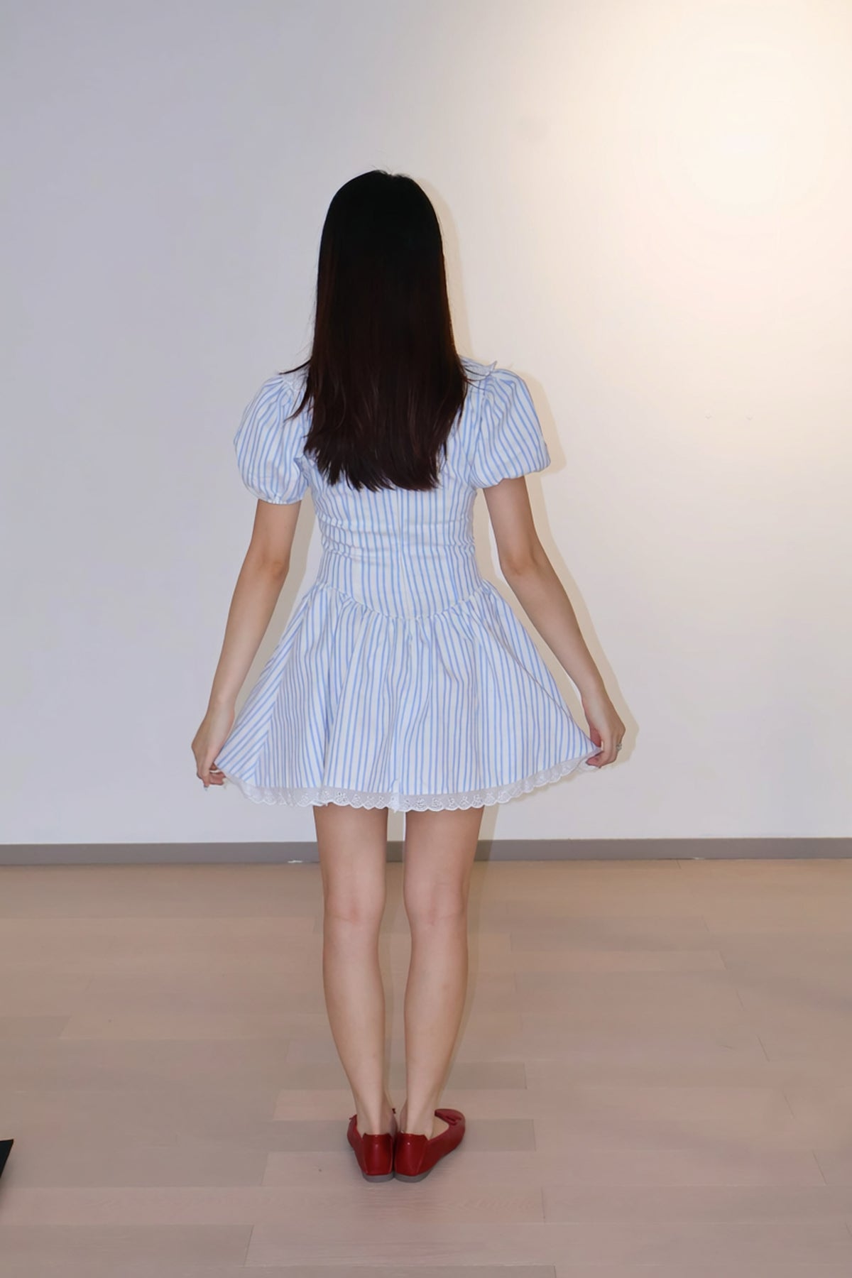 Bow Striped Print Dress蝴蝶结条纹印花连衣裙