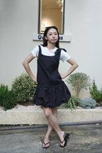 Choker Bubble Hem Dress 绑带两穿花苞连衣裙