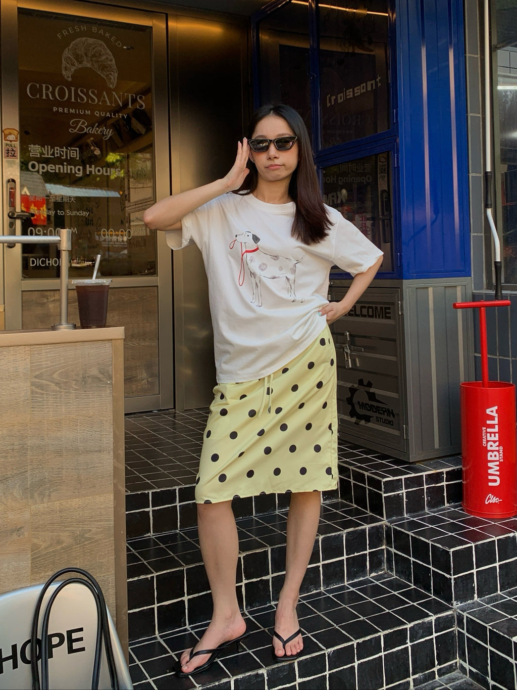 Polka dot dog T-shirt斑点狗T恤