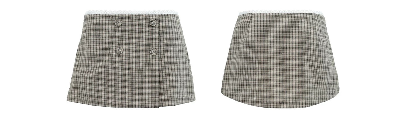 Belle Designed Plaid Skirt & Safety Shorts! 格纹短裙with安全裤！