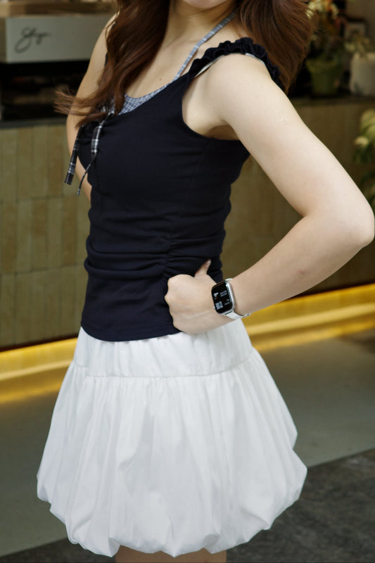 Layered Cami Top 木耳边肩带假两件吊带
