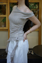 Grace Knit Waist-Tie Top 针织收腰飘带上衣
